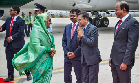 Bangladesh Prime Minister Sheikh Hasina arrives in Delhi