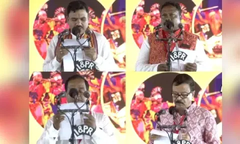 Suresh Pujari, Rabinarayan Naik, Nityananda Gond and Krushna Chandra Patra take oath as ministers in CM Mohan Charan Majhi-led cabinet (Photo/ANI)