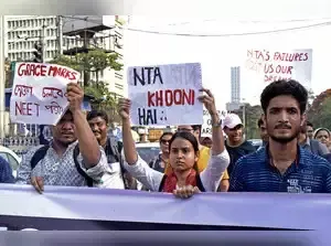 Students stage protest against the alleged irregularities