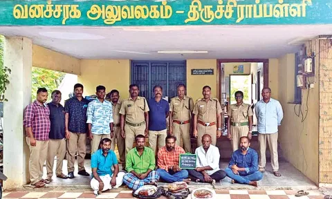 Tiruchy forest officials arrested five persons 
