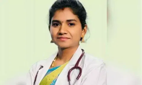 NTK's Vikravandi bypoll candidate Dr Abinaya (Photo: Daily Thanthi)