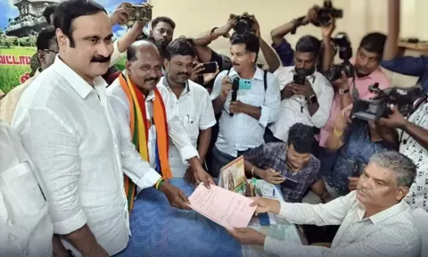 C Anbumani filed his nomination for the by-election for Vikravandi By-Poll (Daily Thanthi)