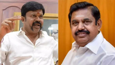 Former party MP K C Palanisamy; AIADMK general secretary Edappadi K Palaniswami 