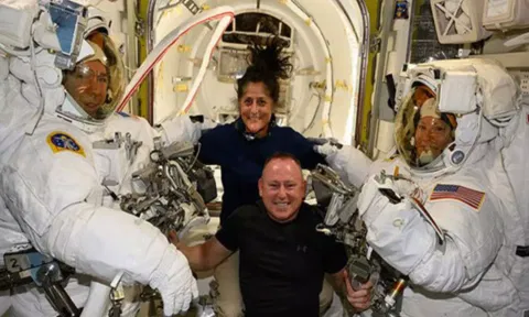 Orbital residents aboard station continue preparations for a spacewalk (ANI)