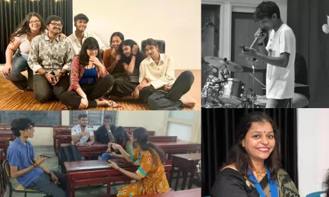 The team of artist, chennai; Sabhareesh VL
From the rehearsals of the play, Pinvaasal (The Backdoor); Sheetal Satish, President, Inner Wheel Club of Chennai Symphony