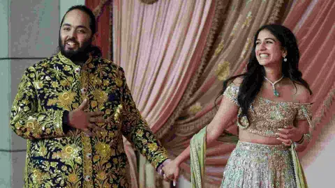 Anant Ambani with Radhika Merchant