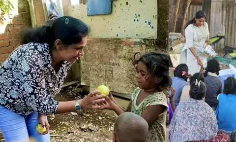 Kalyananthy’s ‘fruit of love’ to kids of a marginalised community in Kotturpuram; Distributing sanitary napkins under Project Princess initiative