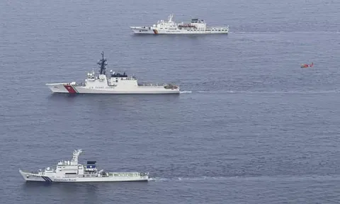 Japanese and Taiwanese coast guards 