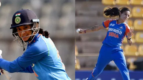 Smriti Mandhana and Renuka Thakur (PTI)