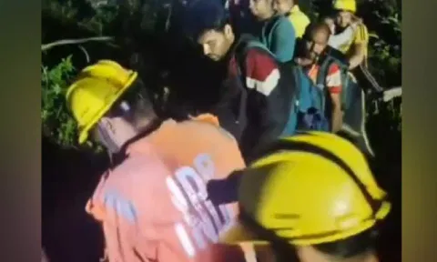 National Disaster Response Force evacuating stranded people on Kedarnath Dham route