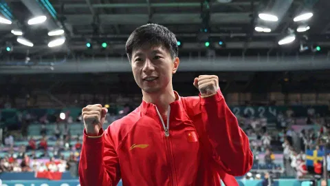 Ma Long after winning gold 