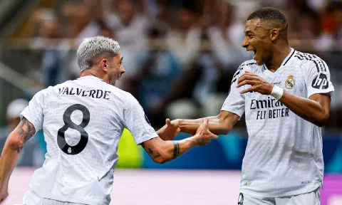  Federico Valverde and Kylian Mbappe celebrates after a goal (Photo: X/realmadrid)