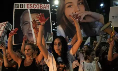 Hostages protest against Benjamin Netanyahu