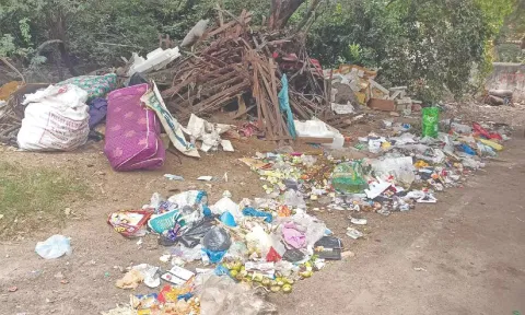 Solid waste is found strewn along the roadsides