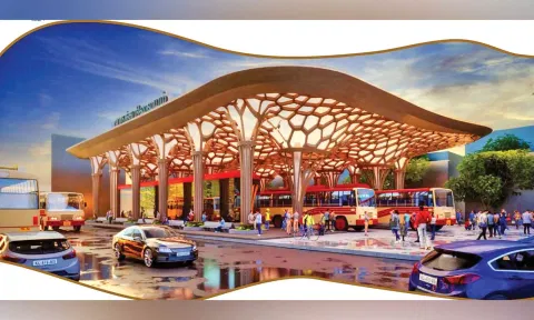 A model of the Thiru Vi Ka Nagar bus stand