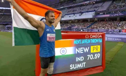 Sumit Antil wins gold in javelin throw F64 