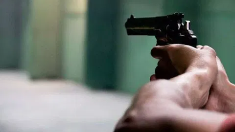 person holding a pistol 
