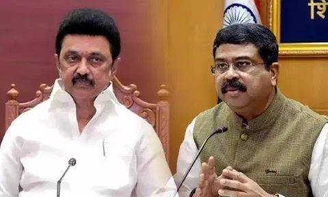  Chief Minister MK Stalin; Union Education Minister Dharmendra Pradhan