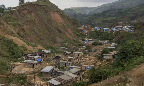 The town of Kamituga, in South Kivu province in eastern COngo, considered the epicenter of the world's latest outbreak of mpox (AP)