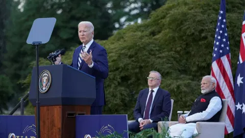 US President Joe Biden during his speech (Reuters)