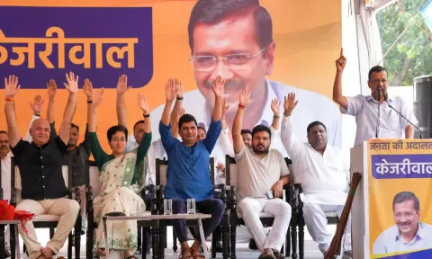 AAP National Convenor Arvind Kejriwal addresses during 'Janta Ki Adalat, at Jantar Mantar in New Delhi (PTI)