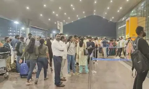 Passengers waiting in Chennai airport 