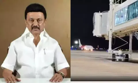 CM Stalin: Air India flight landing visual at Tiruchy Airport 