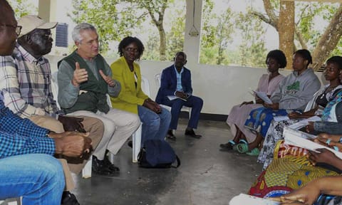UN Commissioner at refugees camp (AP)