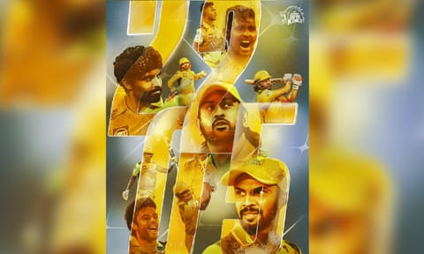 CSK retained players Ruturaj Gaikwad, Ravindra Jadeja, Matheesha Pathirana, Shivam Dube, MS Dhoni (Photo:X-@ChennaiIPL)