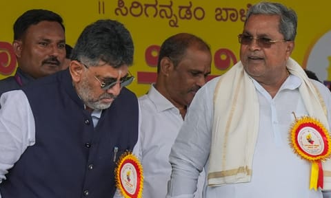 Karnataka Chief Minister Siddaramaiah addresses the celebrations of Karnataka state formation day 'Kannada Rajyotsava', at Sree Kanteerava Stadium, in Bengaluru (PTI) 