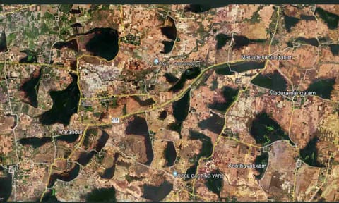 GIS image of the land where proposed Parandur airport is coming up (credit: Dayanand Krishnan)