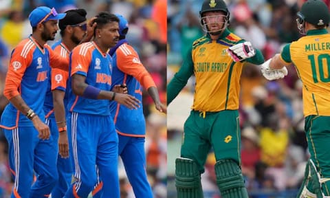 Indian players; South African players (PTI) 