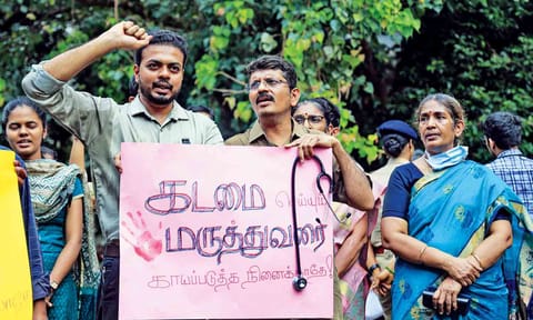 Government doctors had protested in the city on Thursday against the increasing acts of violence at GHs