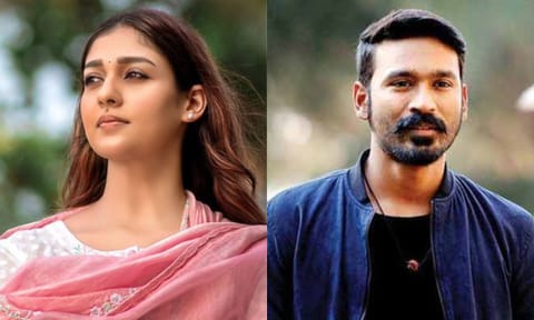 Nayanthara (L), Dhanush (R)
