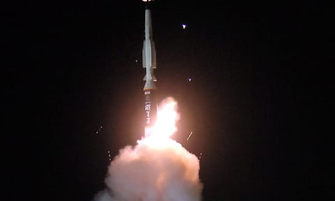  Flight trial of a long range hypersonic missile being successfully conducted at Dr. APJ Abdul Kalam Island, off-the-coast of Odisha. (Credit: PTI) 