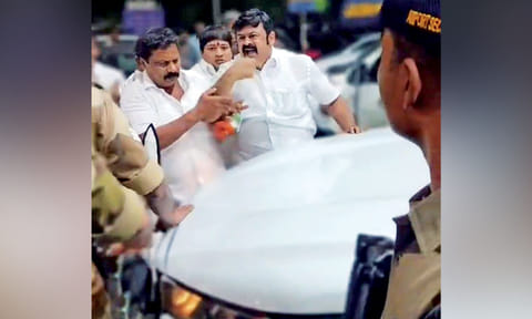 Video grab of the factional fight at Coimbatore airport 
