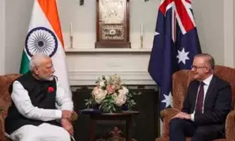 Prime Minister Narendra Modi and his Australian counterpart Anthony Albanese 