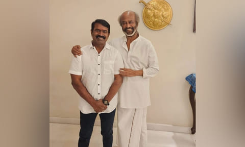 NTK Chief Coordinator Seeman met with superstar Rajinikanth at his Poes Garden
