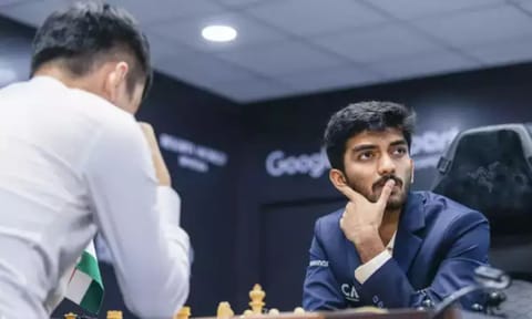 Visuals of D Gukesh from the match (PTI)