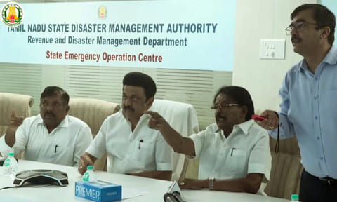 CM MK Stalin assessed the situation at the Emergency Control Room and advised officials to engage in intense relief works 