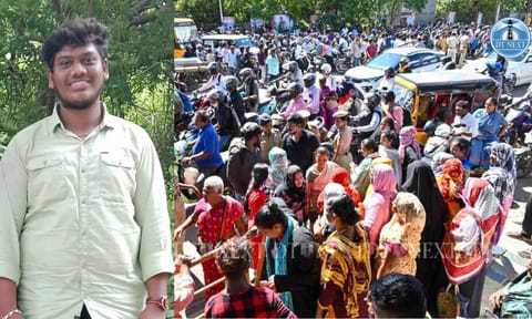 Syed Ghulaam; Family members protesting by blocking the road (Photo: Hemanathan M)