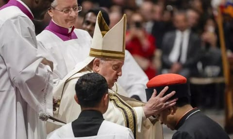  Indian priest George Jacob Koovakad being elevated as a Cardinal of the Holy Roman Catholic Church by Pope Francis (PTI) 