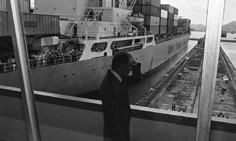  President Jimmy Carter views the Panama Canal at the Miraflores Locks in Canal Zon (AP) 