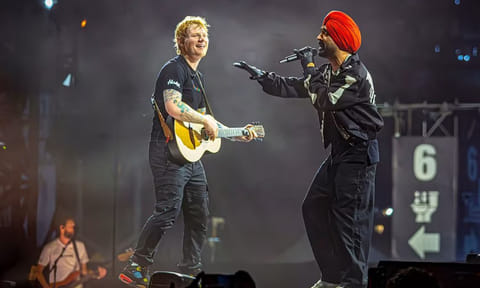 Ed Sheeran and Diljit Dosanjh (PTI) 