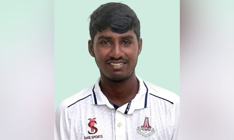 Off-spinner J Hemchudeshan 