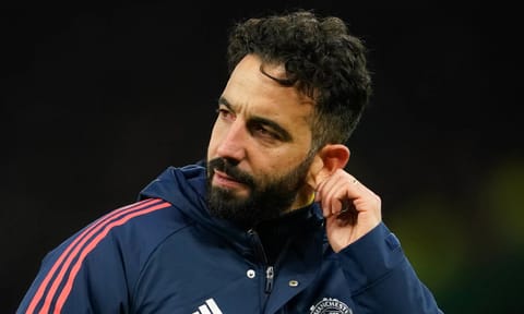Manchester United head coach Ruben Amorim (AP)
