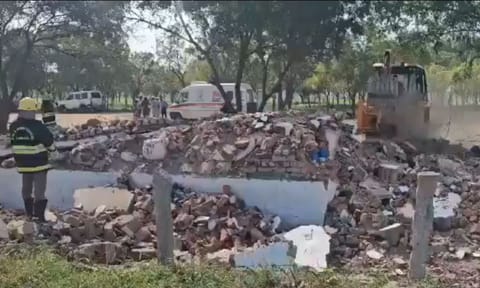 Rescue efforts at the accident site 