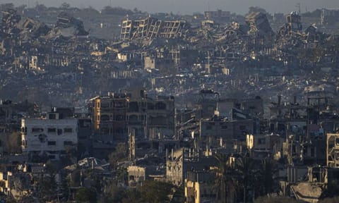 Destroyed buildings in Gaza strip (AP)