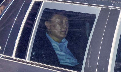 Impeached South Korean President Yoon Suk Yeol, sits in a car as he heads to a detention center in Uiwang (AP) 