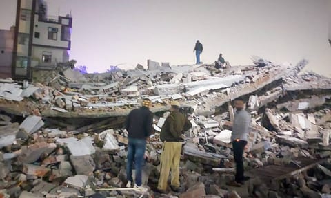 The site of the building collapse in Burari area of New Delhi, Monday, Jan. 27, 2025 (PTI) 